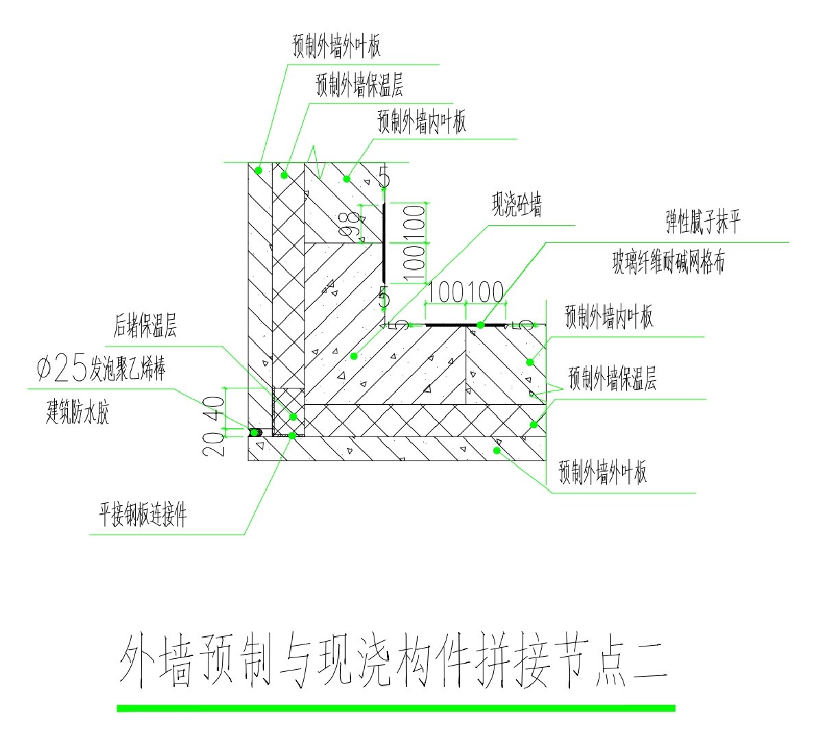 裝配式建筑預(yù)制墻與后澆邊緣暗柱間豎向接縫構(gòu)造措施參考圖(圖2)